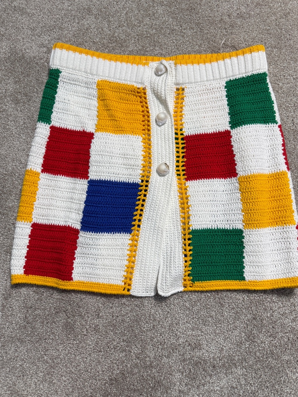 Casablanca Tennis Club Crochet Patchwork Mini Skirt | Sz Medium | New With Tags - Picture 4 of 13